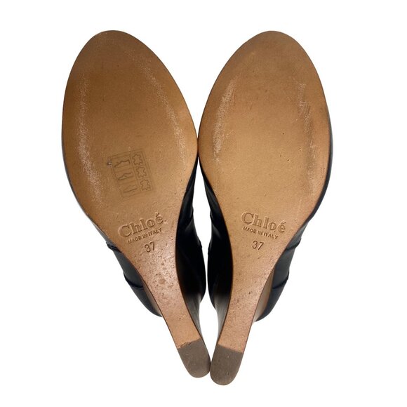 Chloe Black Leather Heels - Picture 8 of 9